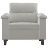 Fauteuil gris clair 60 cm tissu microfibre 