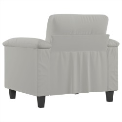 Fauteuil gris clair 60 cm tissu microfibre 