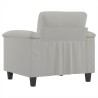 Fauteuil gris clair 60 cm tissu microfibre 