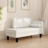 Chaise longue avec coussins et traversin crème similicuir 