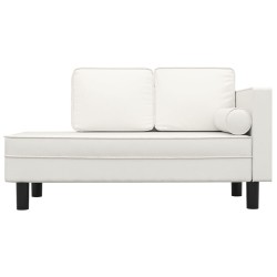 Chaise longue avec coussins et traversin crème similicuir 