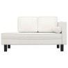 Chaise longue avec coussins et traversin crème similicuir 