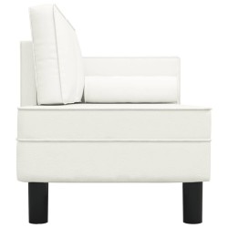Chaise longue avec coussins et traversin crème similicuir 