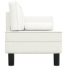 Chaise longue avec coussins et traversin crème similicuir 