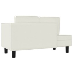 Chaise longue avec coussins et traversin crème similicuir 