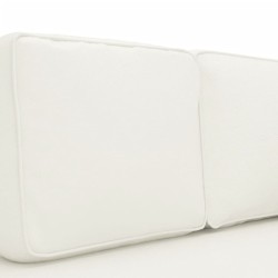 Chaise longue avec coussins et traversin crème similicuir 