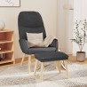 Chaise de relaxation avec tabouret Gris foncé Tissu 