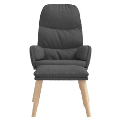 Chaise de relaxation avec tabouret Gris foncé Tissu 