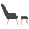 Chaise de relaxation avec tabouret Gris foncé Tissu 