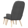 Chaise de relaxation avec tabouret Gris foncé Tissu 