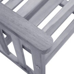 Chaises de jardin avec table à thé et coussins Acacia solide 