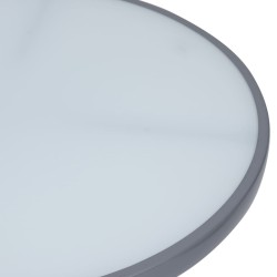 Table de jardin Gris clair 60 cm Acier et verre 