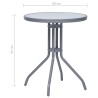Table de jardin Gris clair 60 cm Acier et verre 
