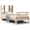 Lit bibliothèque sans matelas 90x200 cm bois de pin massif 