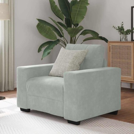 Fauteuil Gris clair 60 cm Velours 