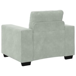 Fauteuil Gris clair 60 cm Velours 