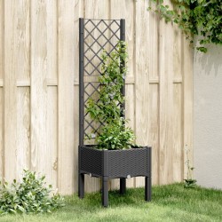 Jardinière avec treillis noir 40x40x142 cm PP 
