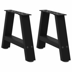 Pieds de table basse en forme de A 2 pièces Noir 30 x (30-31) cm Acier 