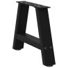 Pieds de table basse en forme de A 2 pièces Noir 30 x (30-31) cm Acier 