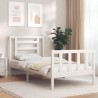 Cadre de lit sans matelas blanc 100x200 cm bois de pin massif 