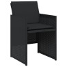 Chaises de jardin lot de 4 avec coussins noir résine tressée 