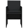 Chaises de jardin lot de 4 avec coussins noir résine tressée 