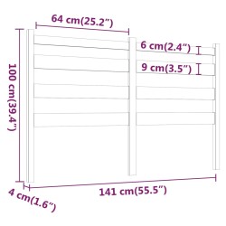 Tête de lit Marron miel 141x4x100 cm Bois massif de pin 