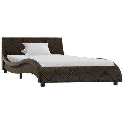 Cadre de lit sans matelas gris similicuir 90x200 cm 