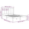 Cadre de lit sans matelas 135x190 cm bois de pin massif 