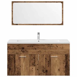 Ensemble de meubles salle de bain 3 pcs bois d'ingénierie 