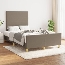Cadre de lit sans matelas taupe 120x190 cm tissu 