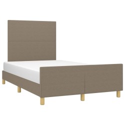 Cadre de lit sans matelas taupe 120x190 cm tissu 