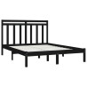 Cadre de lit sans matelas noir 150x200 cm bois massif 