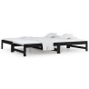 Lit coulissant sans matelas noir 2x(90x200) cm 