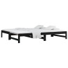 Lit coulissant sans matelas noir 2x(90x200) cm 