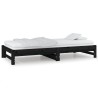 Lit coulissant sans matelas noir 2x(90x200) cm 