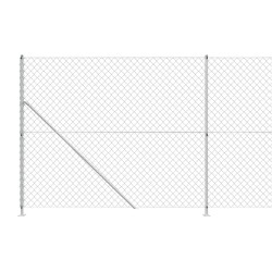 Clôture en mailles de chaîne avec bride argenté 2,2x25 m 
