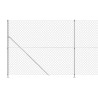 Clôture en mailles de chaîne avec bride argenté 2,2x25 m 