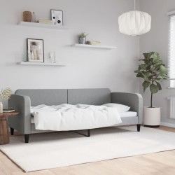 Lit de repos sans matelas gris clair 80x200 cm tissu 