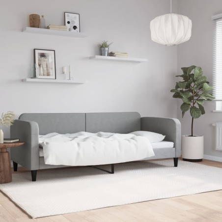 Lit de repos sans matelas gris clair 80x200 cm tissu 