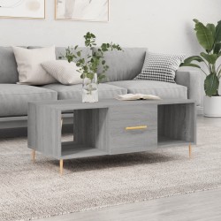 Table basse sonoma gris 102x50x40 cm bois d'ingénierie 