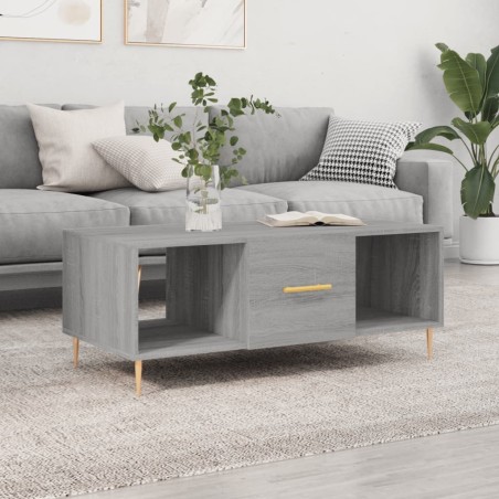 Table basse sonoma gris 102x50x40 cm bois d'ingénierie 