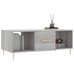 Table basse sonoma gris 102x50x40 cm bois d'ingénierie 