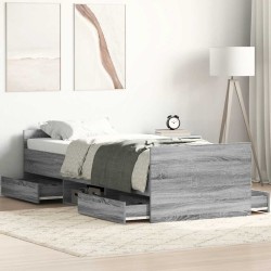 Cadre de lit sans matelas sonoma gris 90x190 cm 