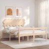 Lit pour personne âgée sans matelas 140x190 cm bois massif 