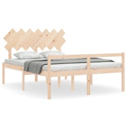 Lit pour personne âgée sans matelas 140x190 cm bois massif 
