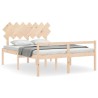 Lit pour personne âgée sans matelas 140x190 cm bois massif 