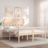 Lit pour personne âgée sans matelas 140x190 cm bois massif 