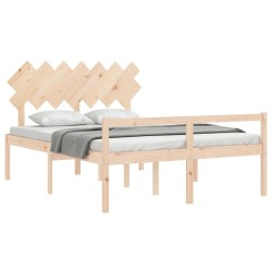 Lit pour personne âgée sans matelas 140x190 cm bois massif 