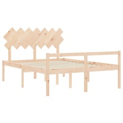 Lit pour personne âgée sans matelas 140x190 cm bois massif 